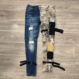 Reelstik NYC half & half split jeans men’s sz 32, as is